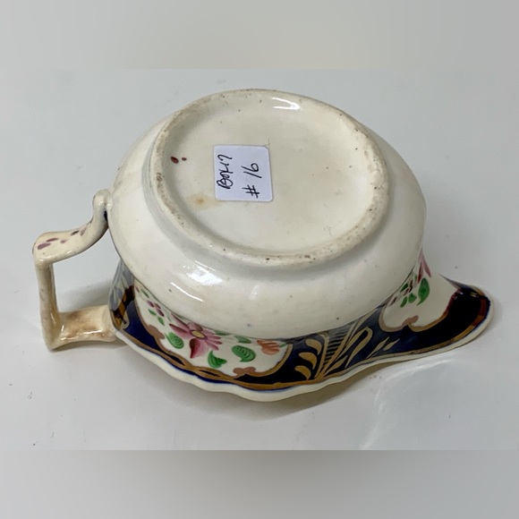 19th Century Gaudy Welsh Columbine Pattern Hand Painted Gravy Boat Creamer Jug - Picture 15 of 16